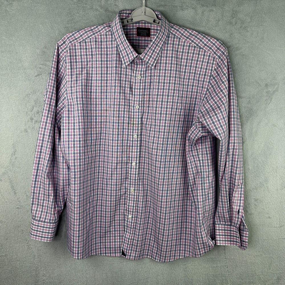 Untuckit button down shirt‎ mens 3XL pink check long sleeve size XXX-Large